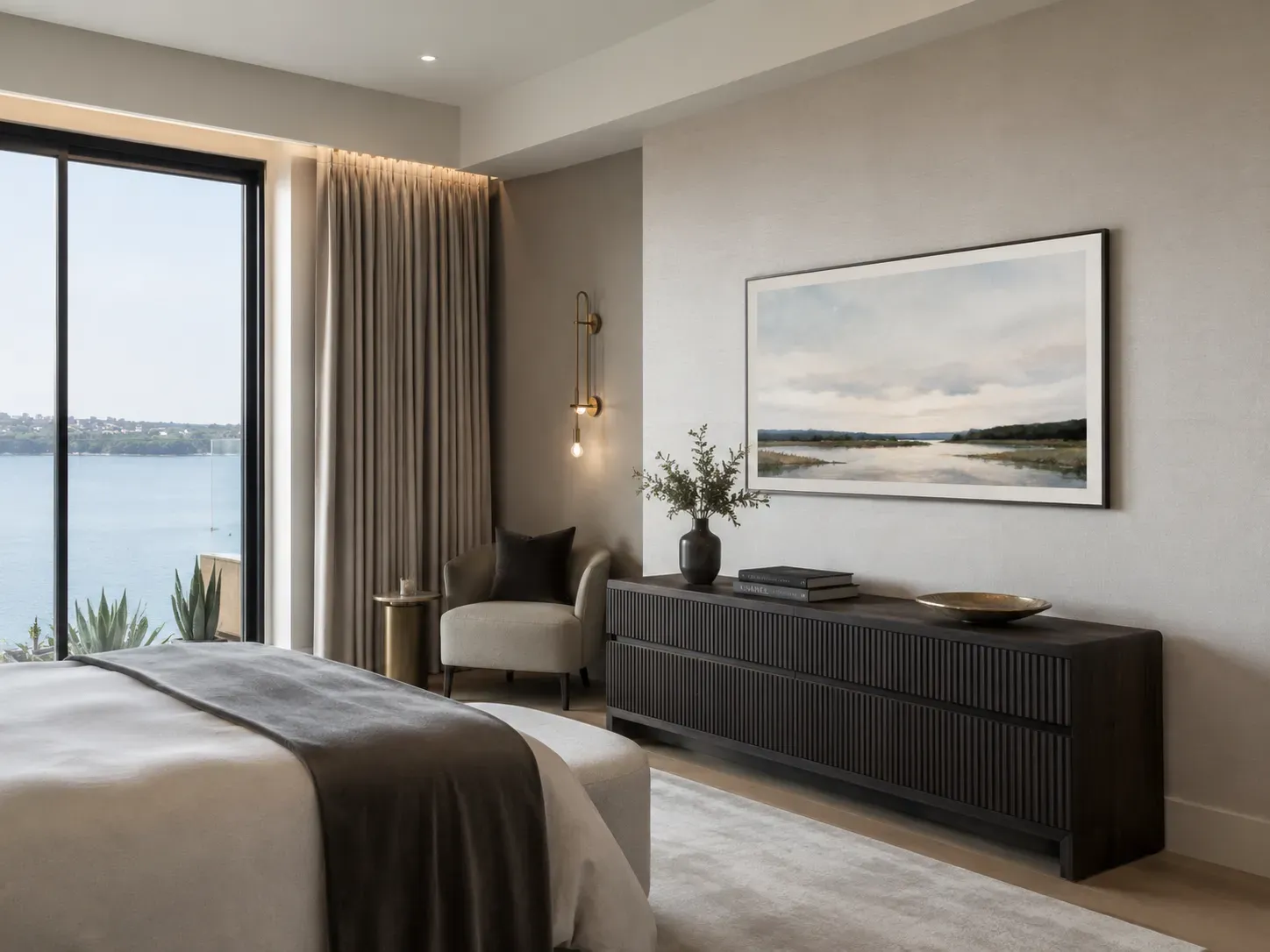 Professional Frame TV installation with clean support