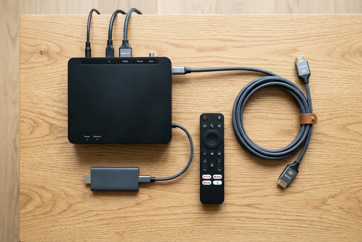 Cable receivers and streaming devices ready for connection