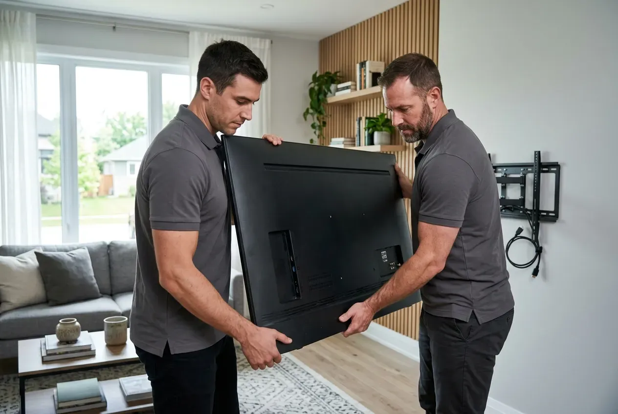 Step 3: Lift with a Helper and Support the Screen